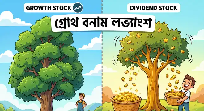লভ্যাংশ শ্বেয়াৰ বনাম গ্ৰোথ শ্বেয়াৰ 